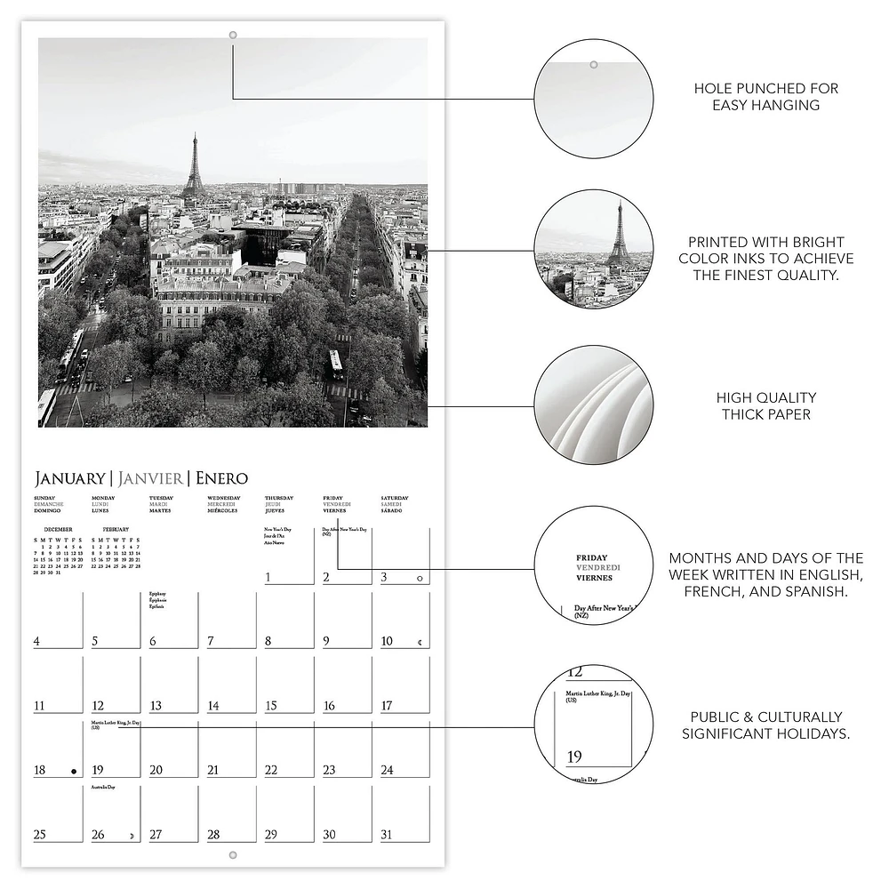 Paris 2026 Wall Calendar - Online Exclusive