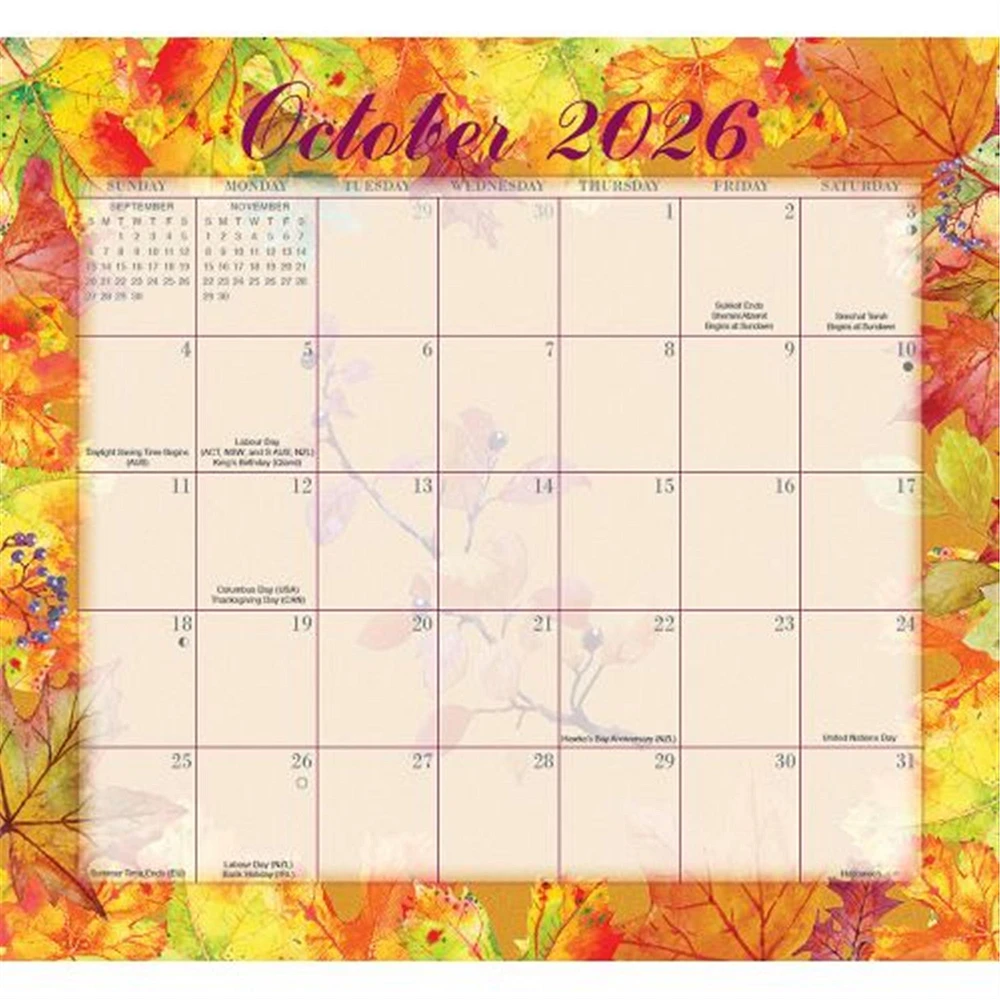 Floral Jumbo Magic Grip 2025-2026 Wall Calendar
