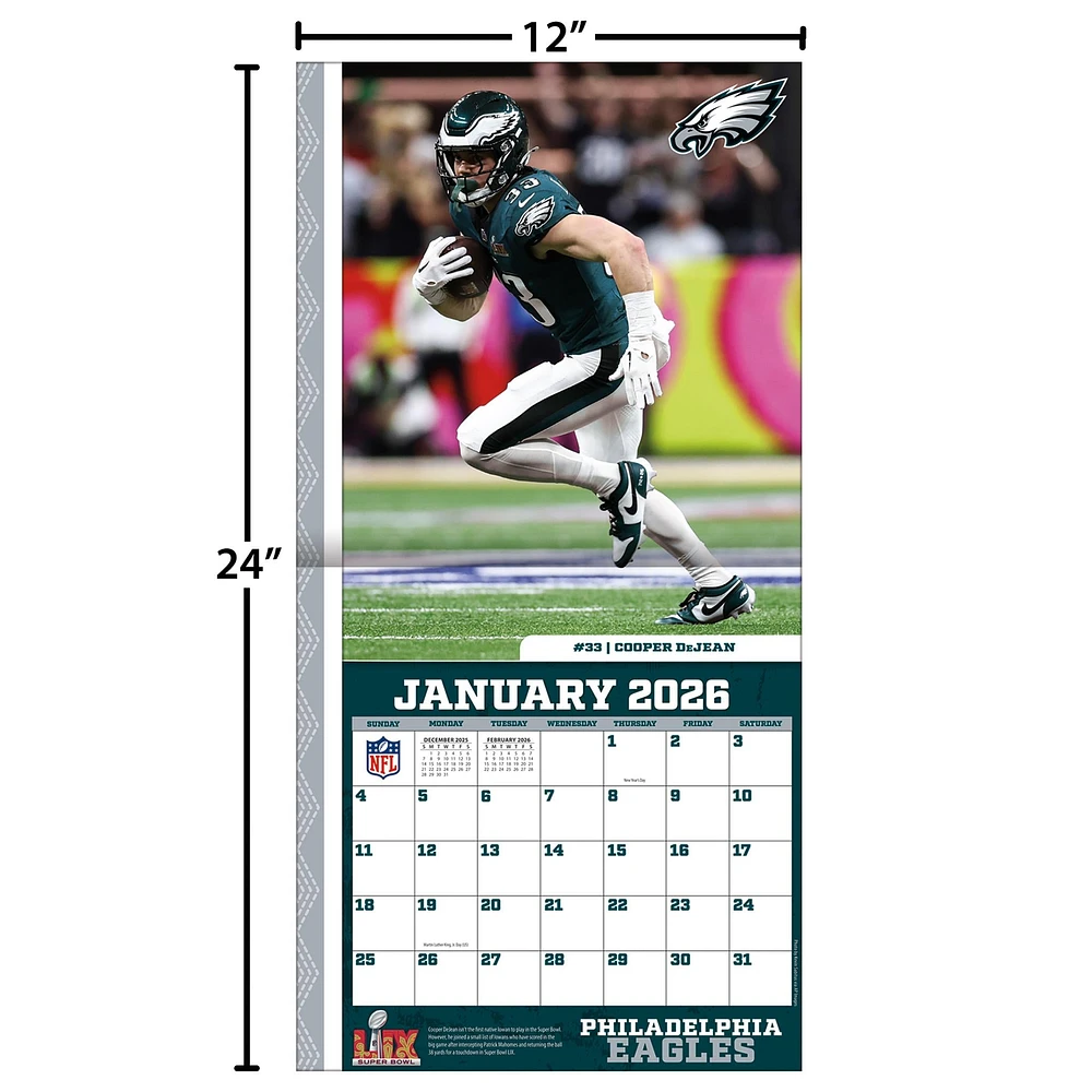 NFL Philadelphia Eagles 2026 Wall Calendar