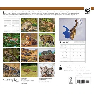 Wild Cats World Wildlife Fund Wall 2025 Calendar