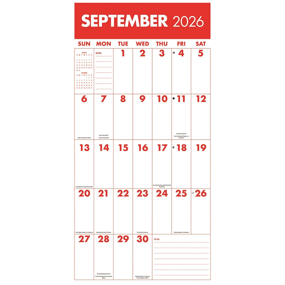 Mega Grid 2026 Wall Calendar