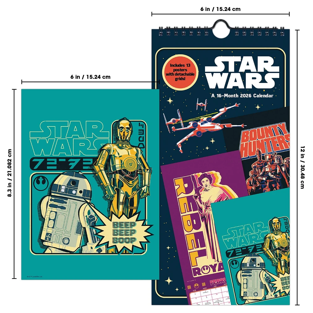 Star Wars 2026 Mini Poster Calendar