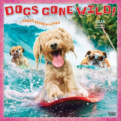Dogs Gone Wild Avanti 2026 Wall Calendar