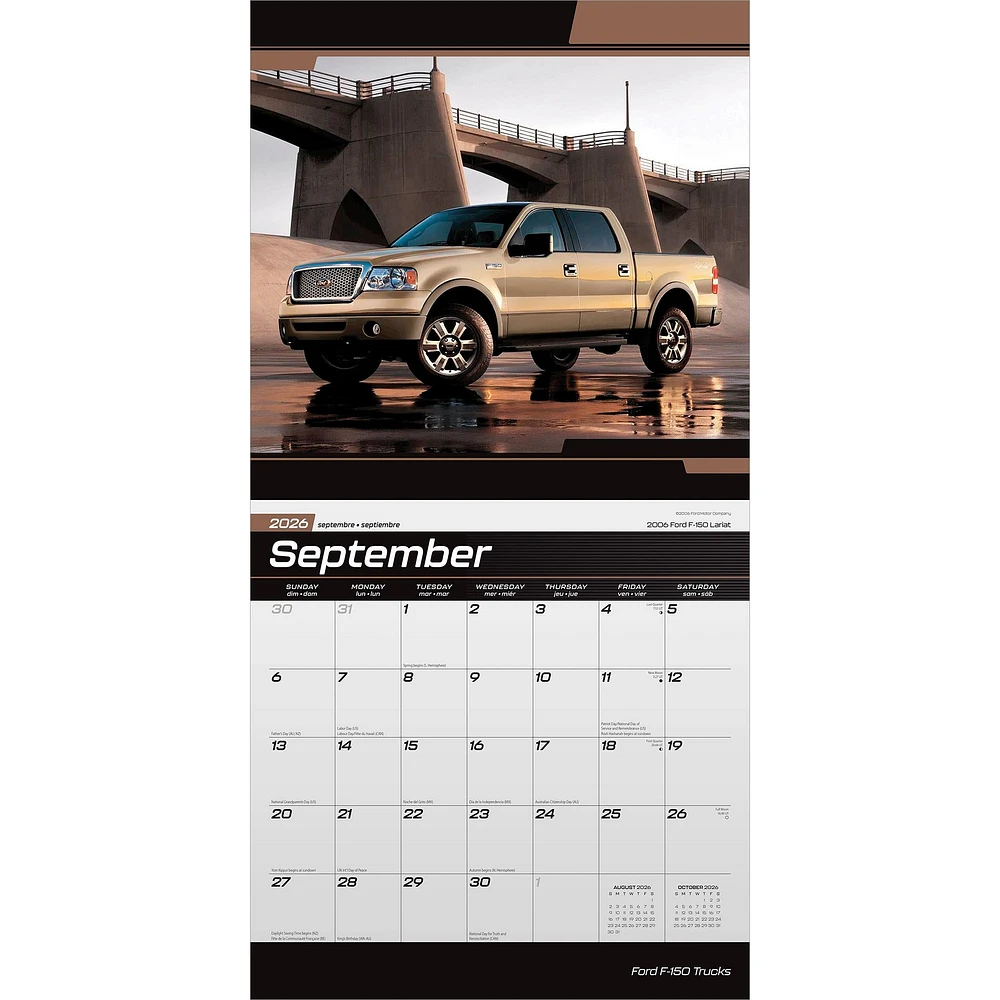 Ford F150 Trucks 2026 Wall Calendar