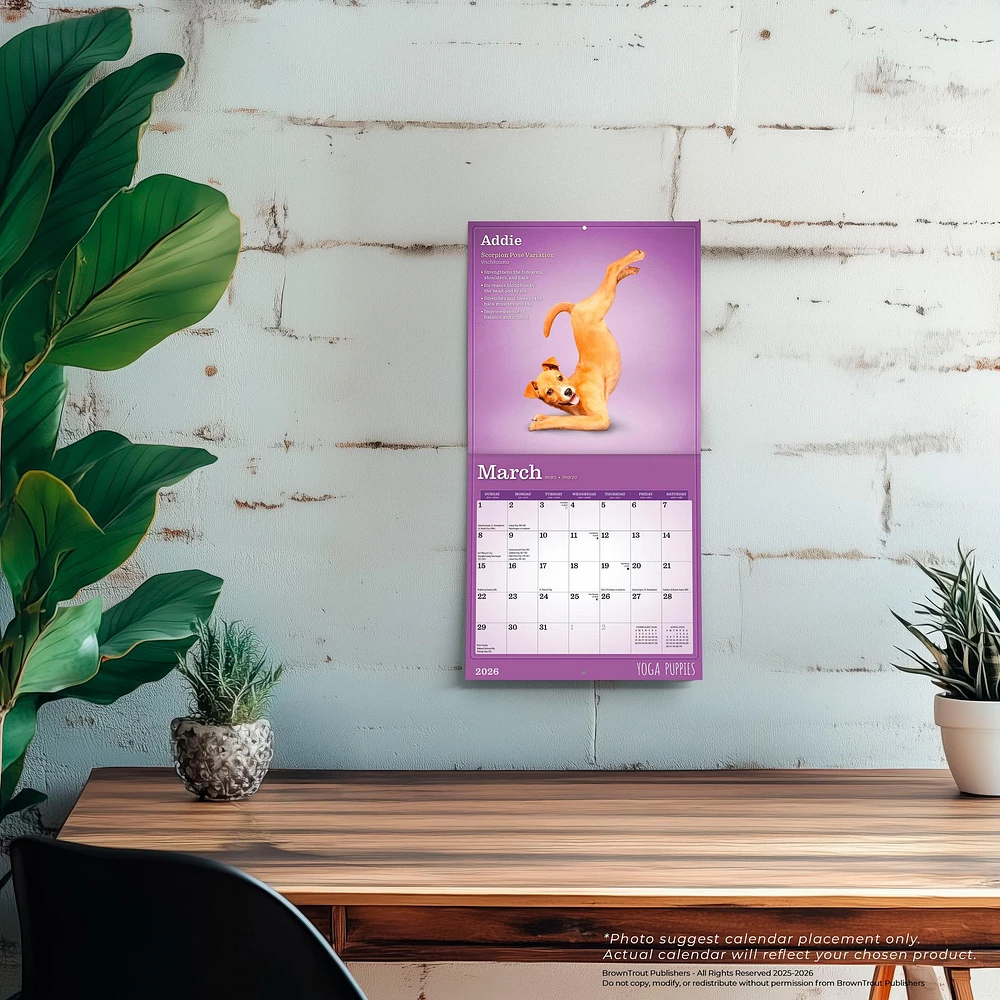 Yoga Puppies 2026 Mini Calendar