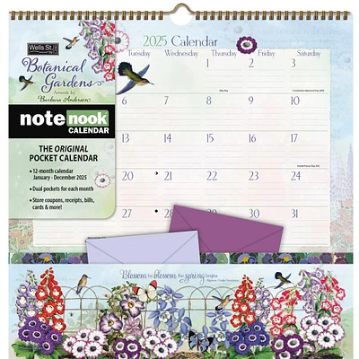 Botanical Gardens Note Nook Wall 2025 Calendar