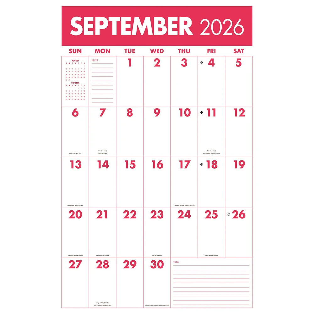 Mammoth Grid Oversized 2026 Poster Calendar