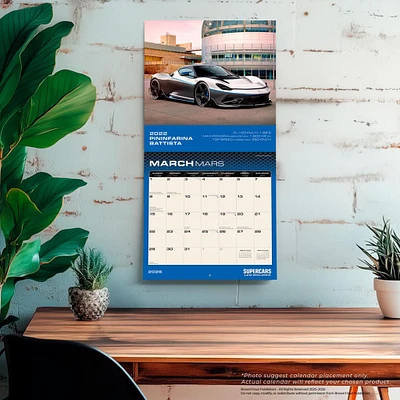 Supercars Les Bolides 2026 Wall Calendar (French)