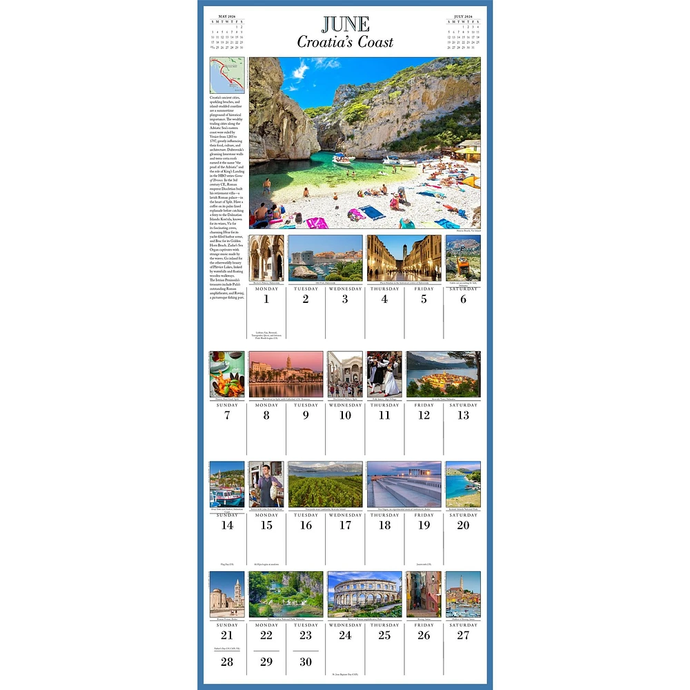 1000 Places To See Before You Die 2026 Wall Calendar