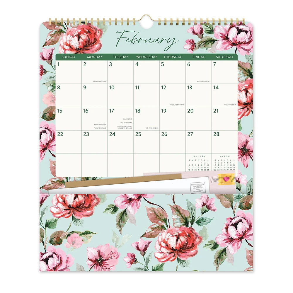 Bella Flora Pockets Plus 2026 Wall Calendar