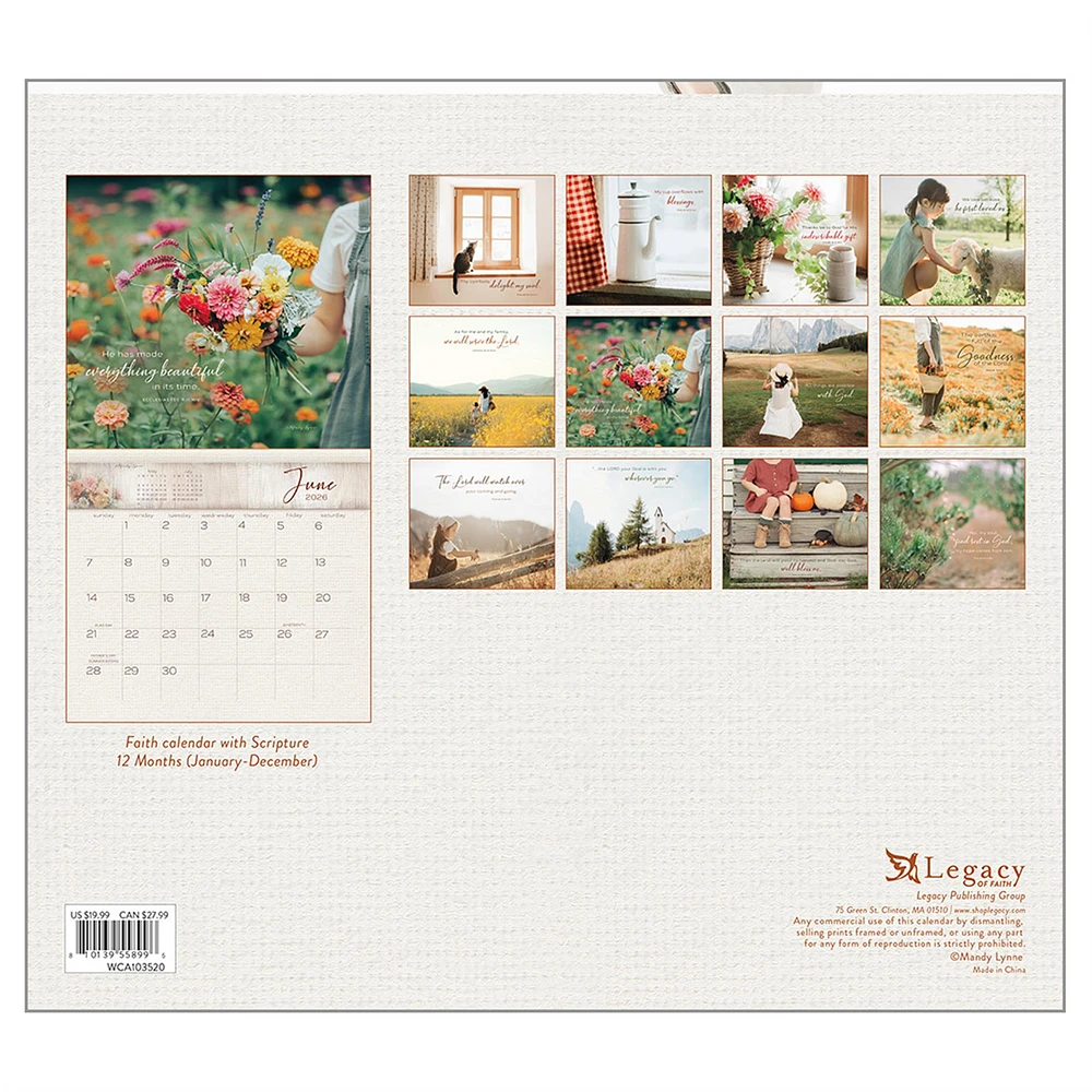 Living In The Light 2026 Deluxe Wall Calendar - Online Exclusive
