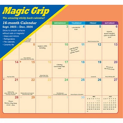 Rainbow Jumbo Magic Grip 2025-2026 Wall Calendar