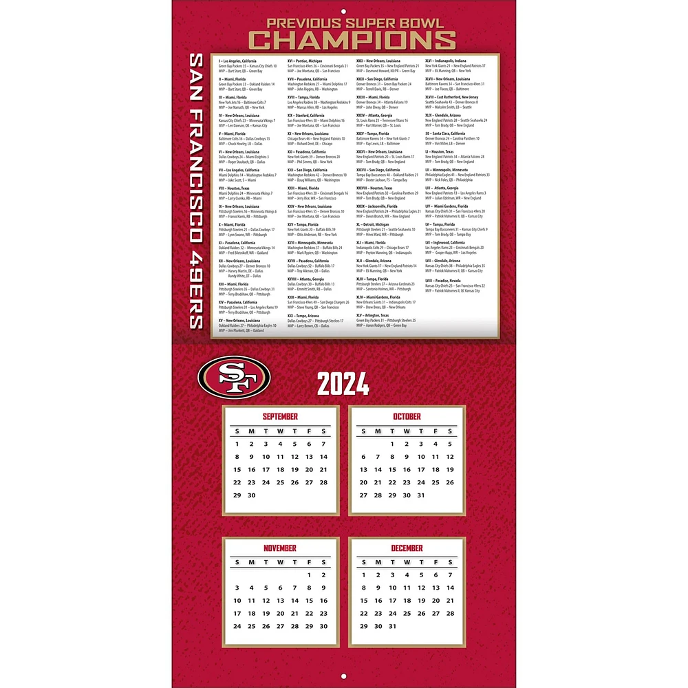 NFL San Francisco 49Ers Wall 2025 Calendar