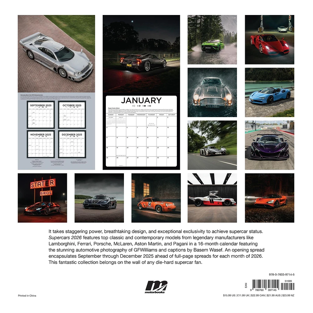 Supercars Wall  2026 Calendar