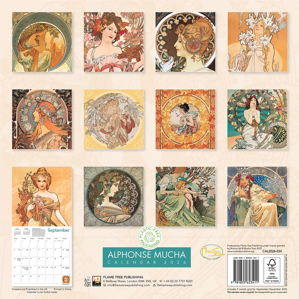 Alphonse Mucha 2026 Wall Calendar - Online Exclusive