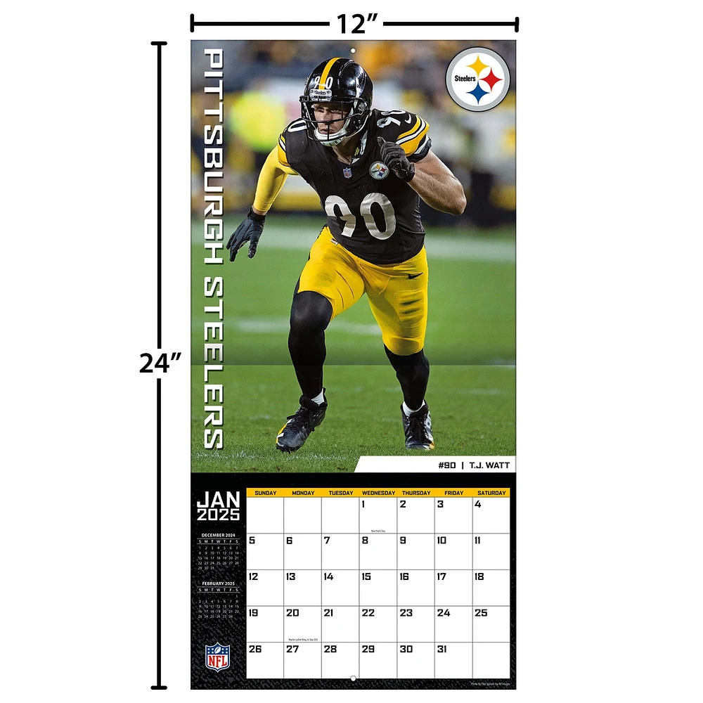 NFL Pittsburgh Steelers Wall 2025 Calendar