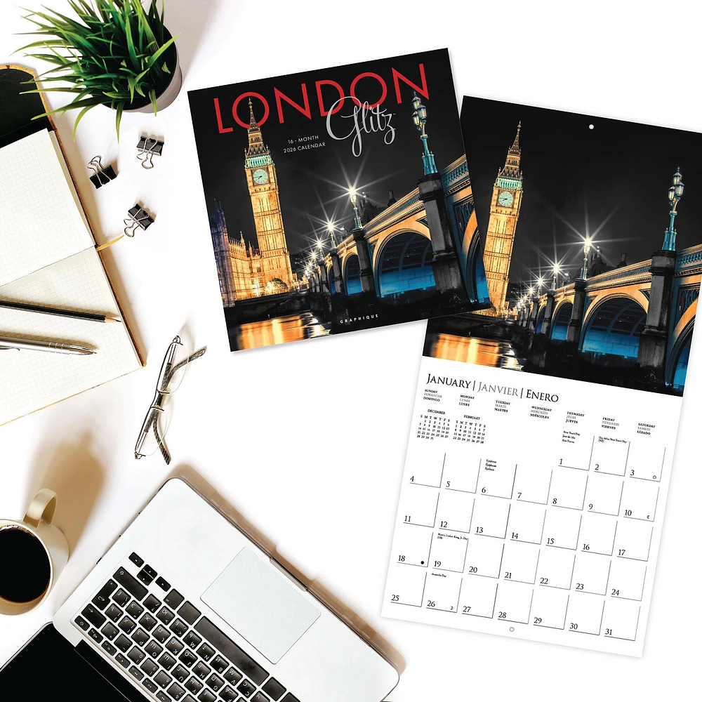 London Glitz 2026 Mini Calendar