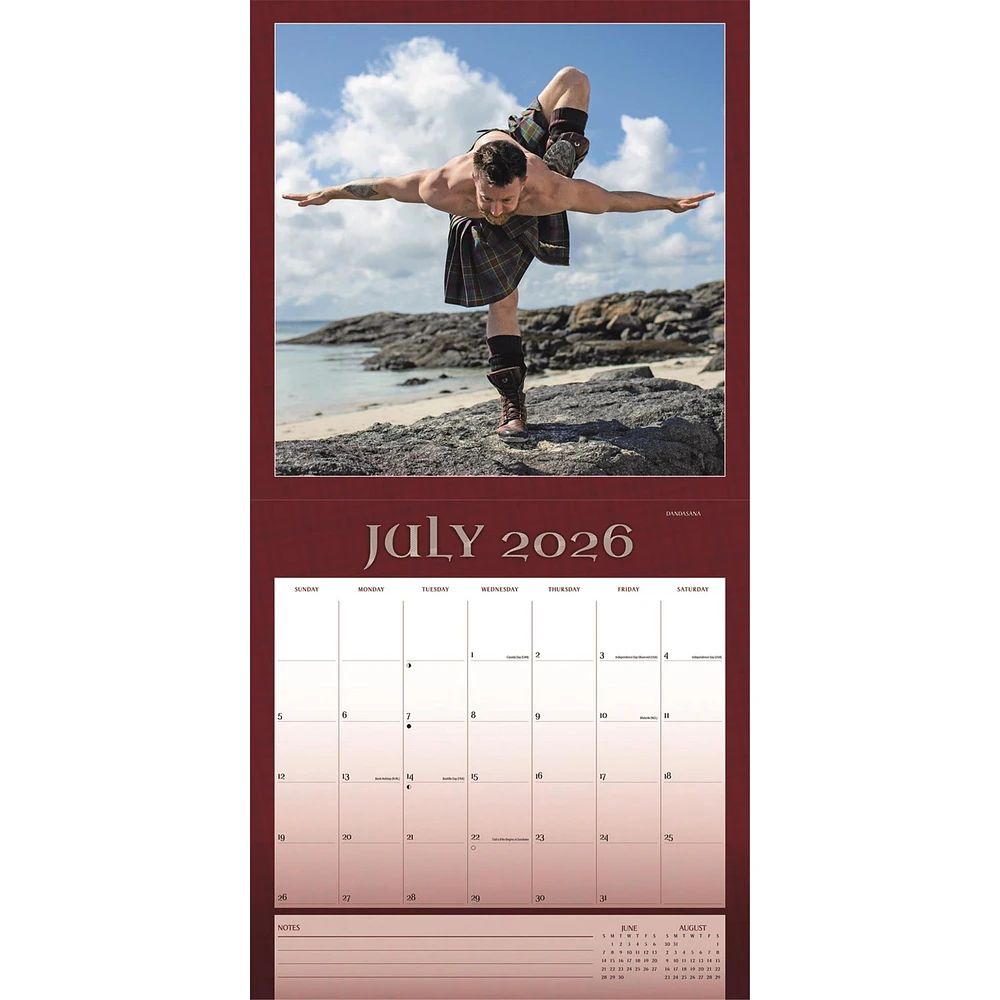 Kilted Yoga 2026 Wall Calendar
