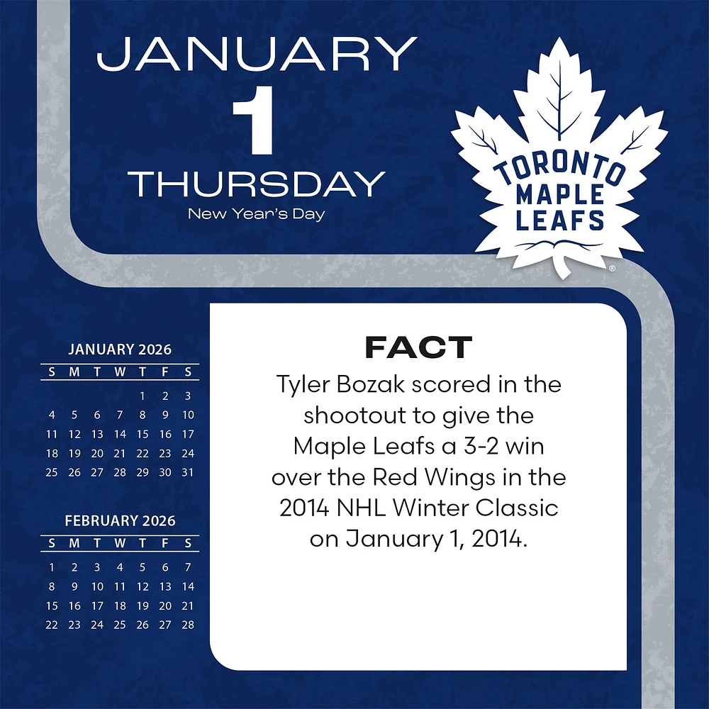 NHL Toronto Maple Leafs 2026 Box Calendar