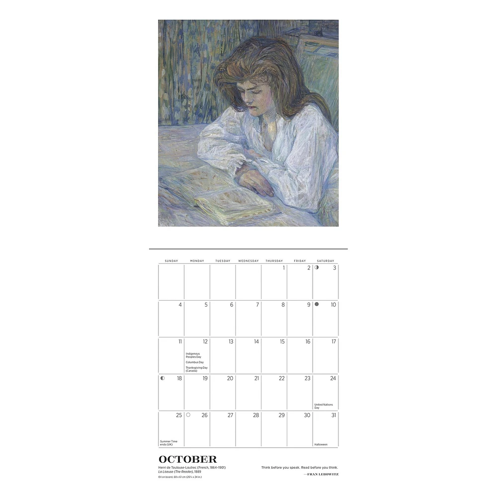 Reading Woman 2026 Wall Calendar