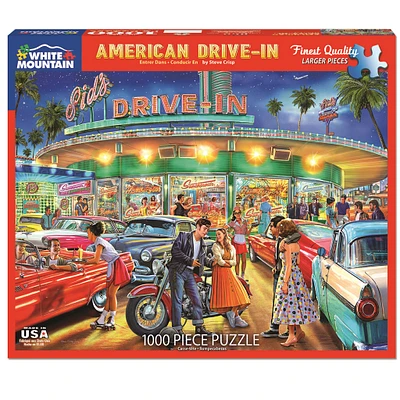 American Drive-In 1000 Piece Puzzle White Mountain