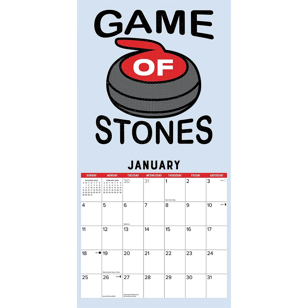 Curling 2026 Wall Calendar
