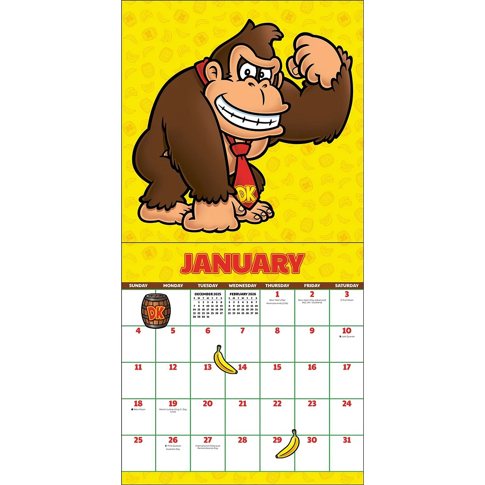 Donkey Kong 2026 Wall Calendar - Online Exclusive
