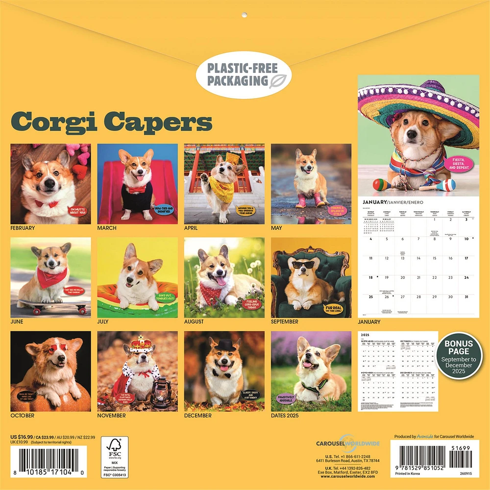 Corgi Capers 2026 Wall Calendar