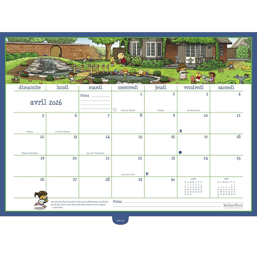 Motherword 2025-2026 Deluxe Wall Calendar (French)