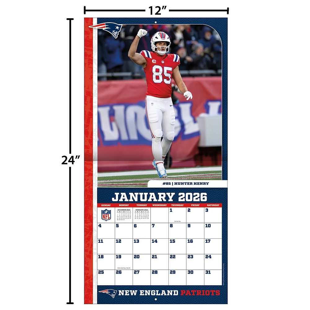 NFL New England Patriots 2026 Wall Calendar
