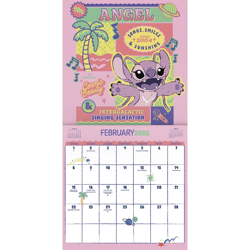 Stitch 2026 Wall Calendar