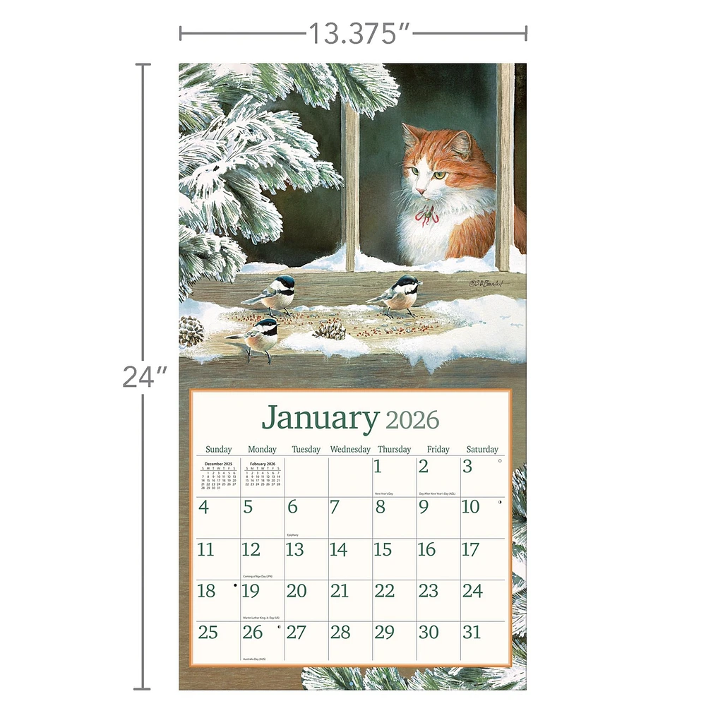 Cats In The Country 2026 Deluxe Wall Calendar