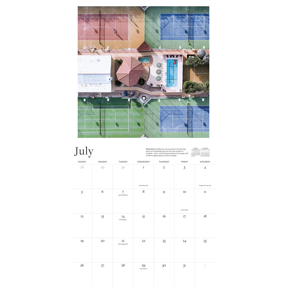 The Tennis Court 2026 Wall Calendar - Online Exclusive