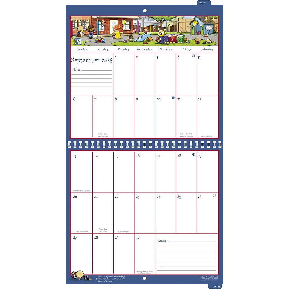 Motherword Tabbed English 2026 Wall Calendar