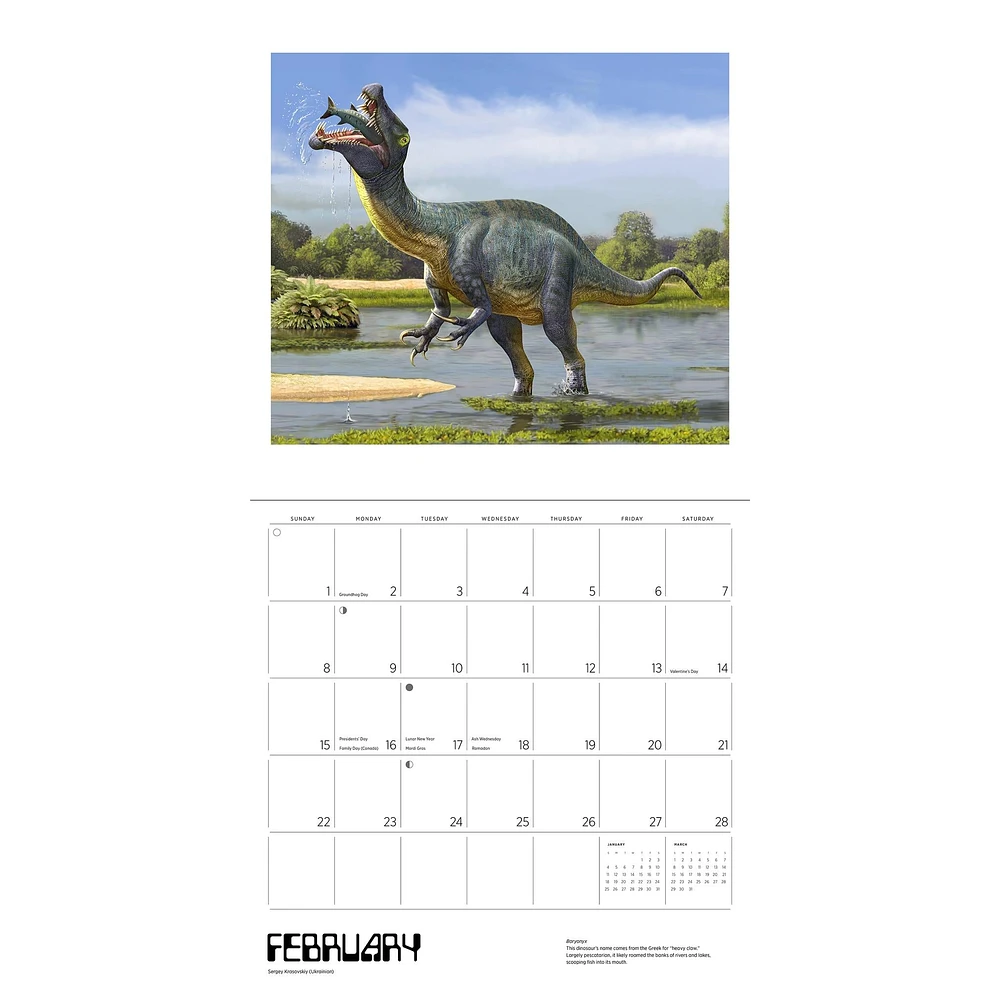 Dinosaurs 2026 Wall Calendar