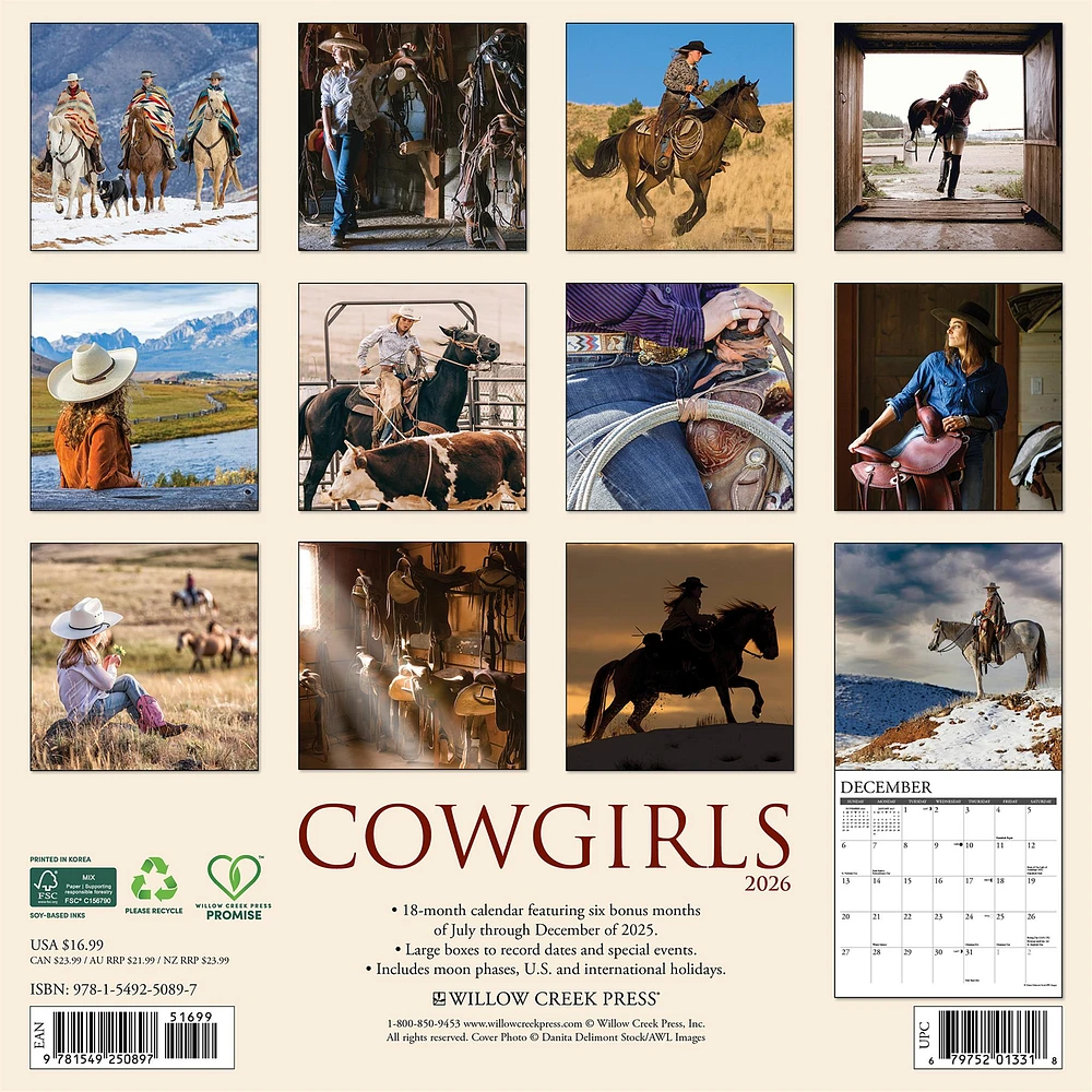 Cowgirls 2026 Wall Calendar - Online Exclusive