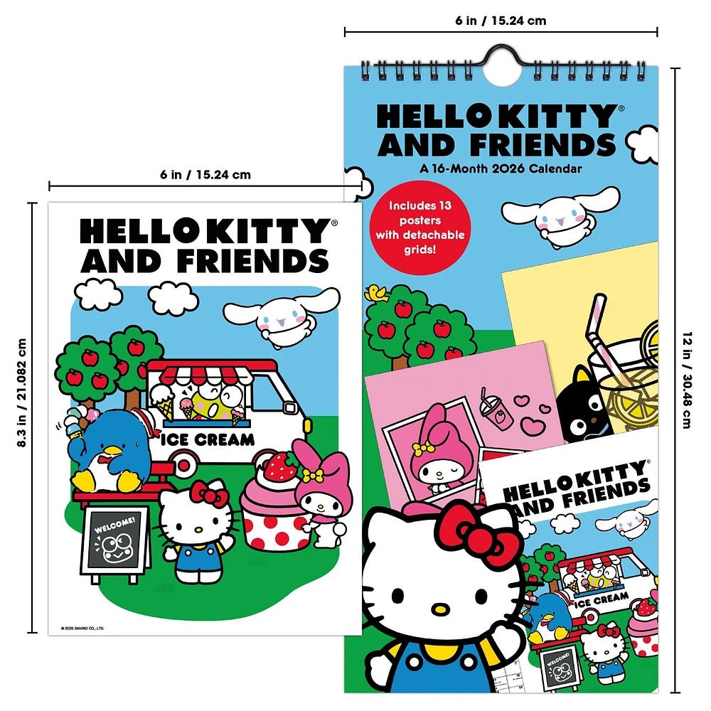 Hello Kitty and Friends 2026 Mini Poster Calendar