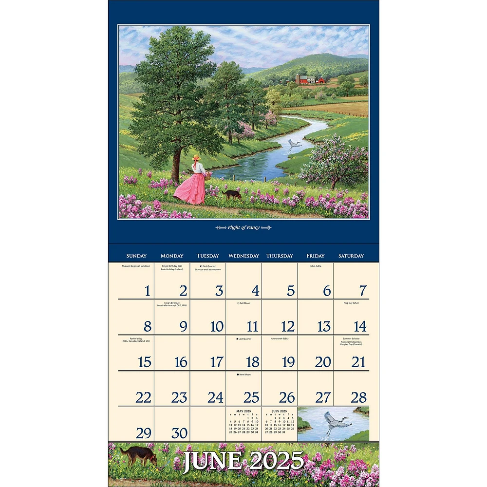 Country Seasons John Sloanes Deluxe Wall 2025 Calendar