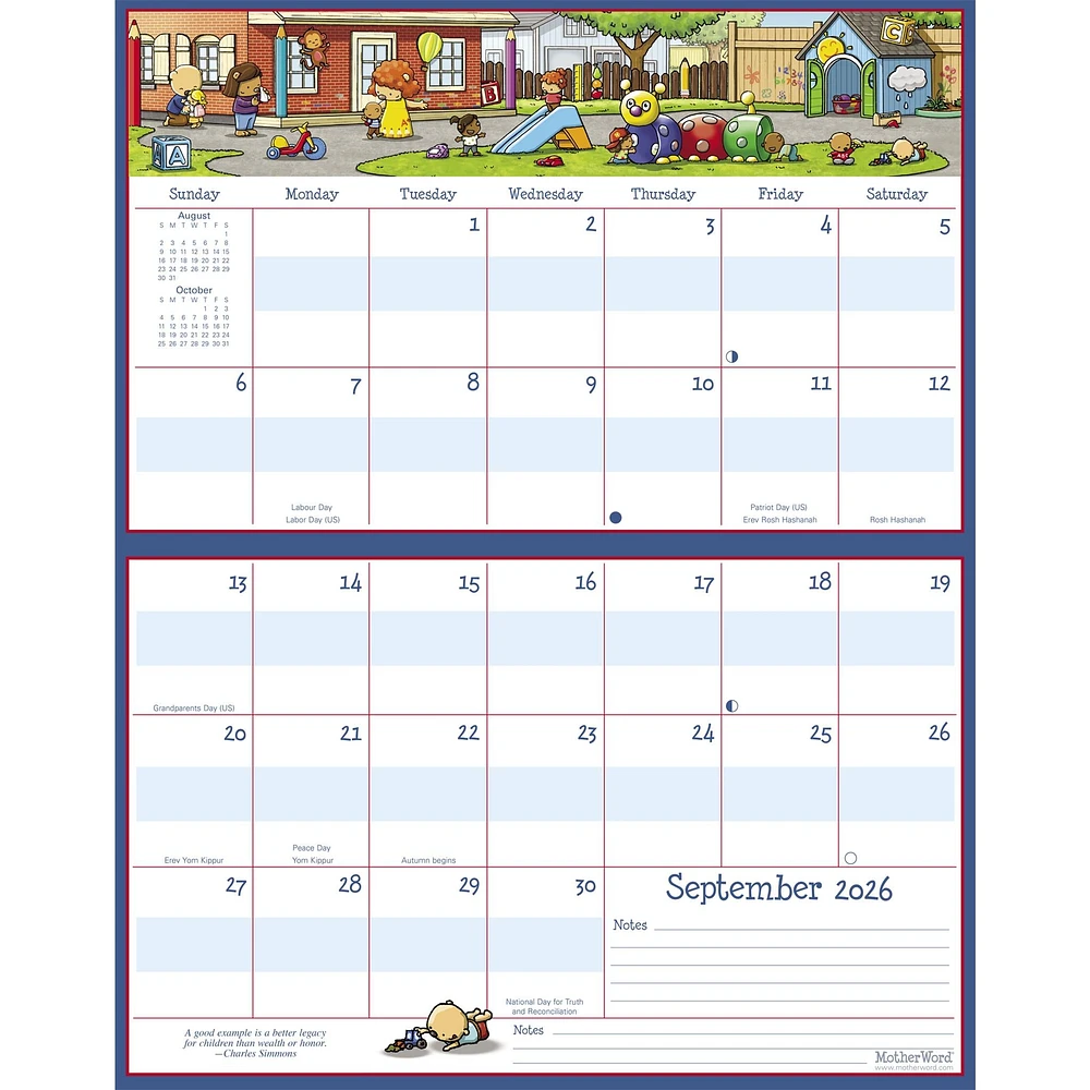 Motherword Magnetic Fridge English 2026 Wall Calendar