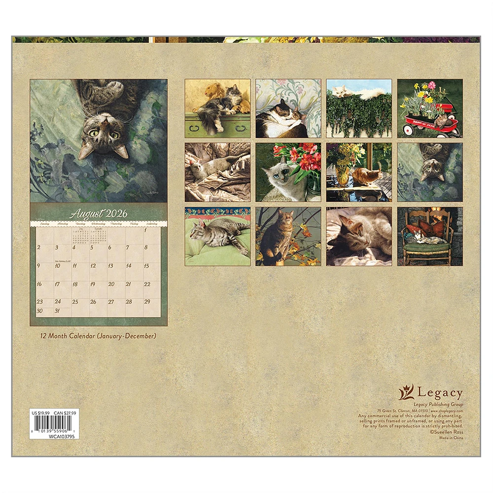Cats We Love 2026 Deluxe Special Edition Wall Calendar with Cards