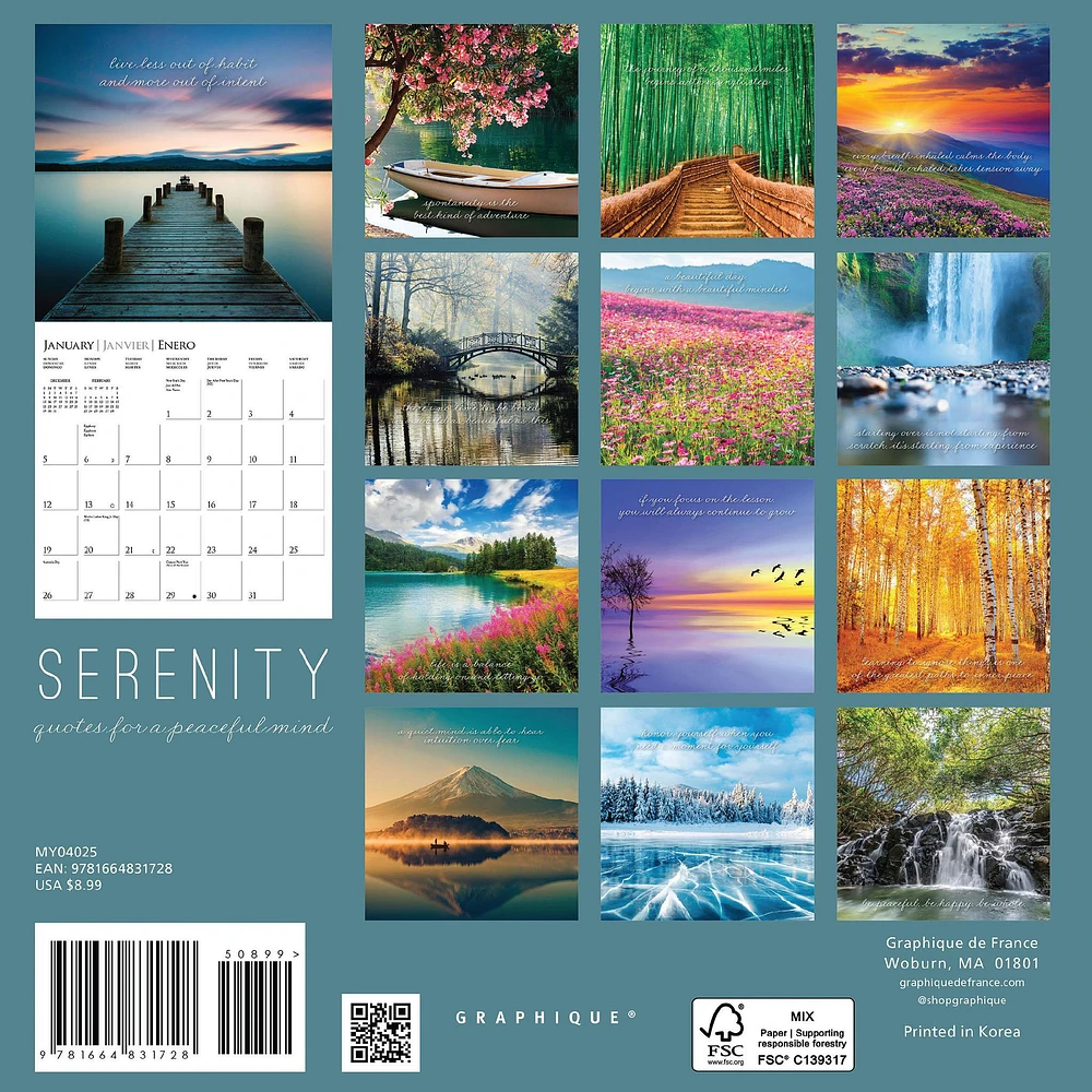 Serenity Mini 2025 Calendar - Online Exclusive