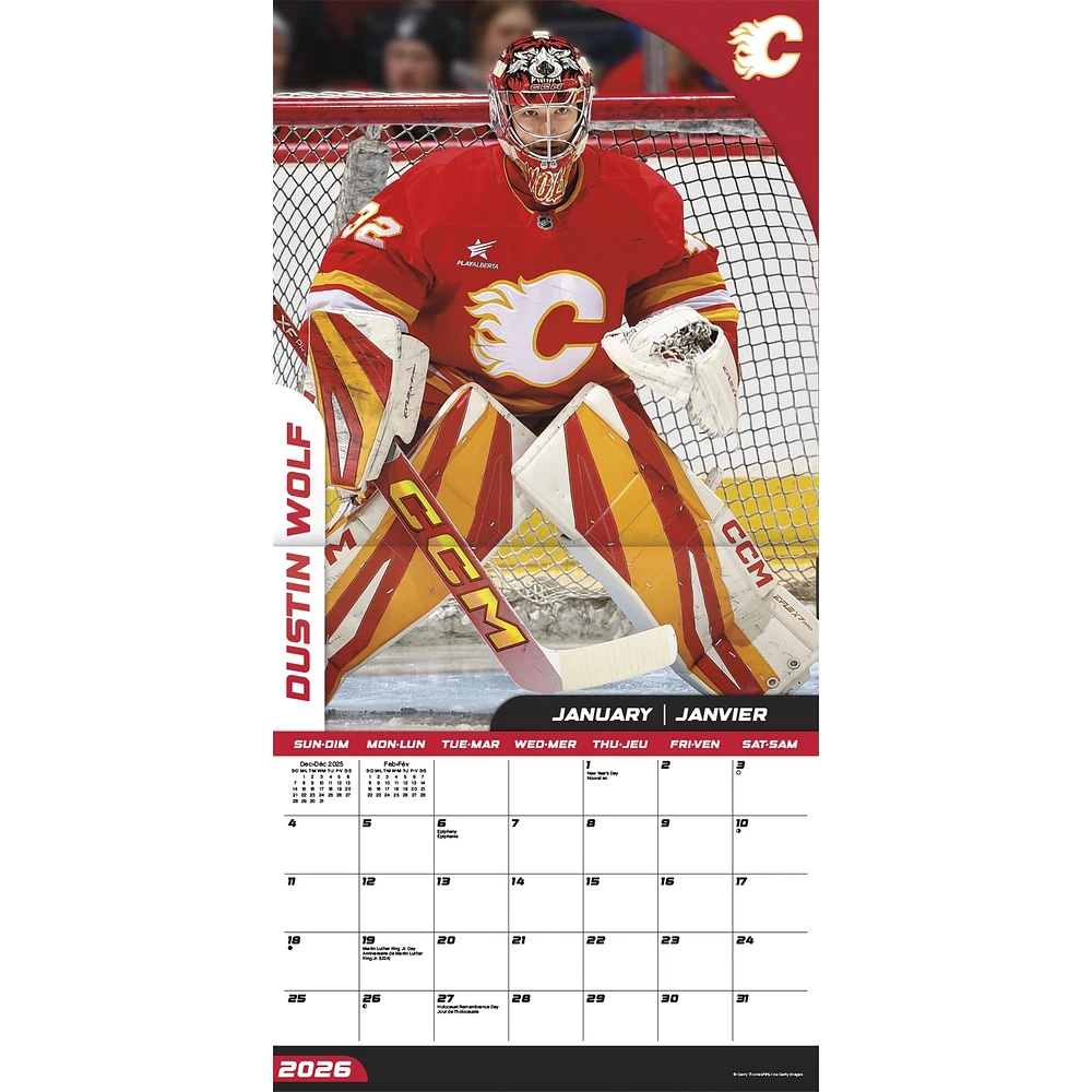 NHL Calgary Flames Bilingual 2026 Wall Calendar