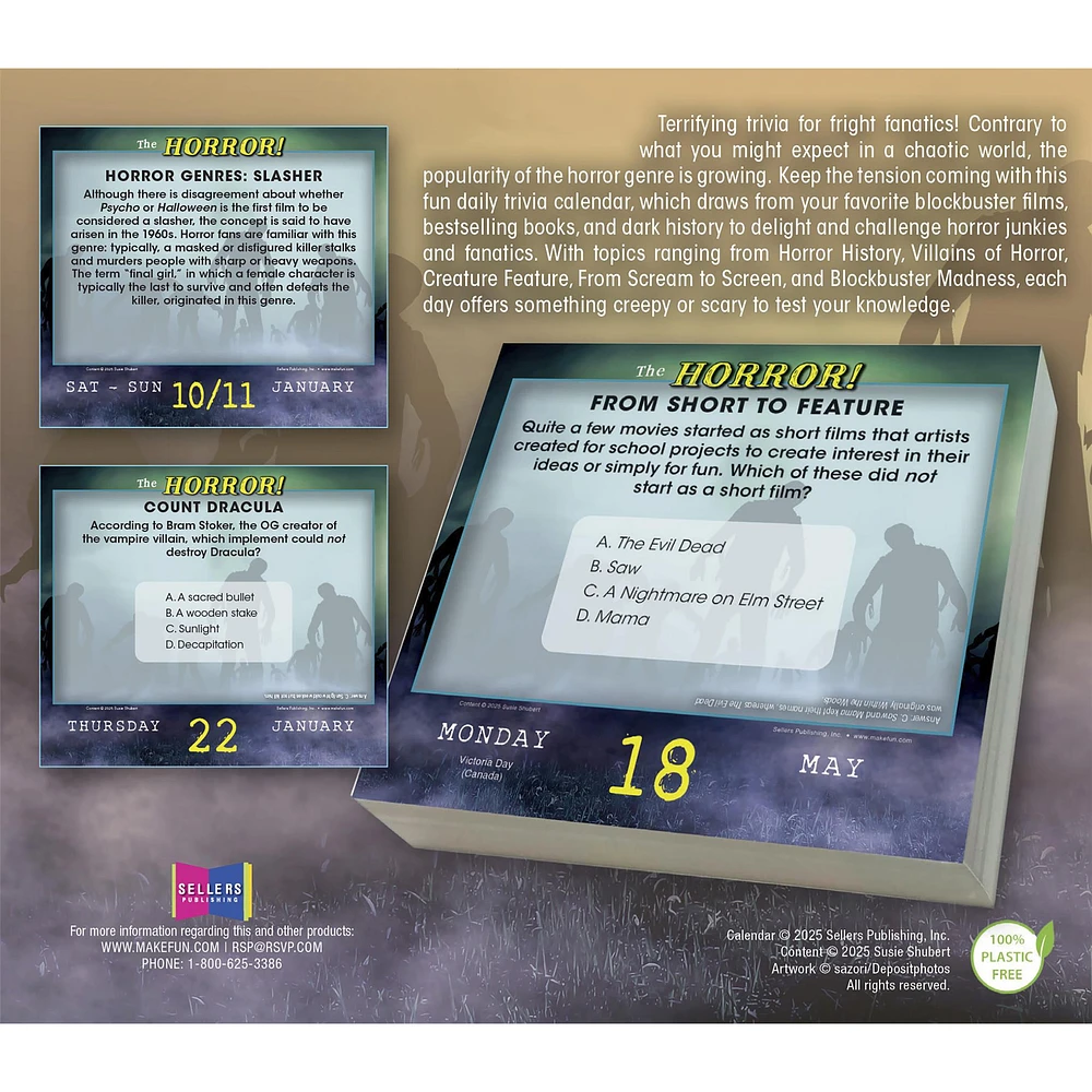 The Horror Terrifying Trivia For Fright Fanatics 2026 Box Calendar