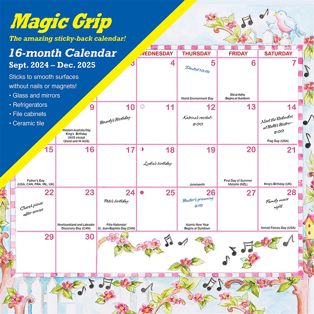 Joyful Seasons Magic Grip Mini 2025 Calendar