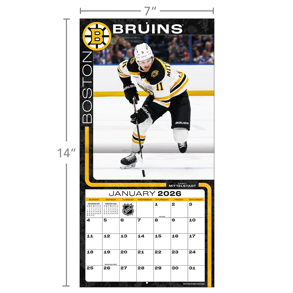 NHL Boston Bruins 2026 Mini Calendar