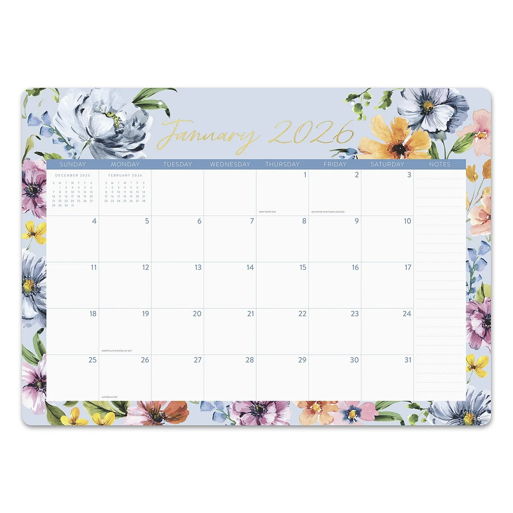 Bella Flora 2026 Decorative Desk Pad Calendar
