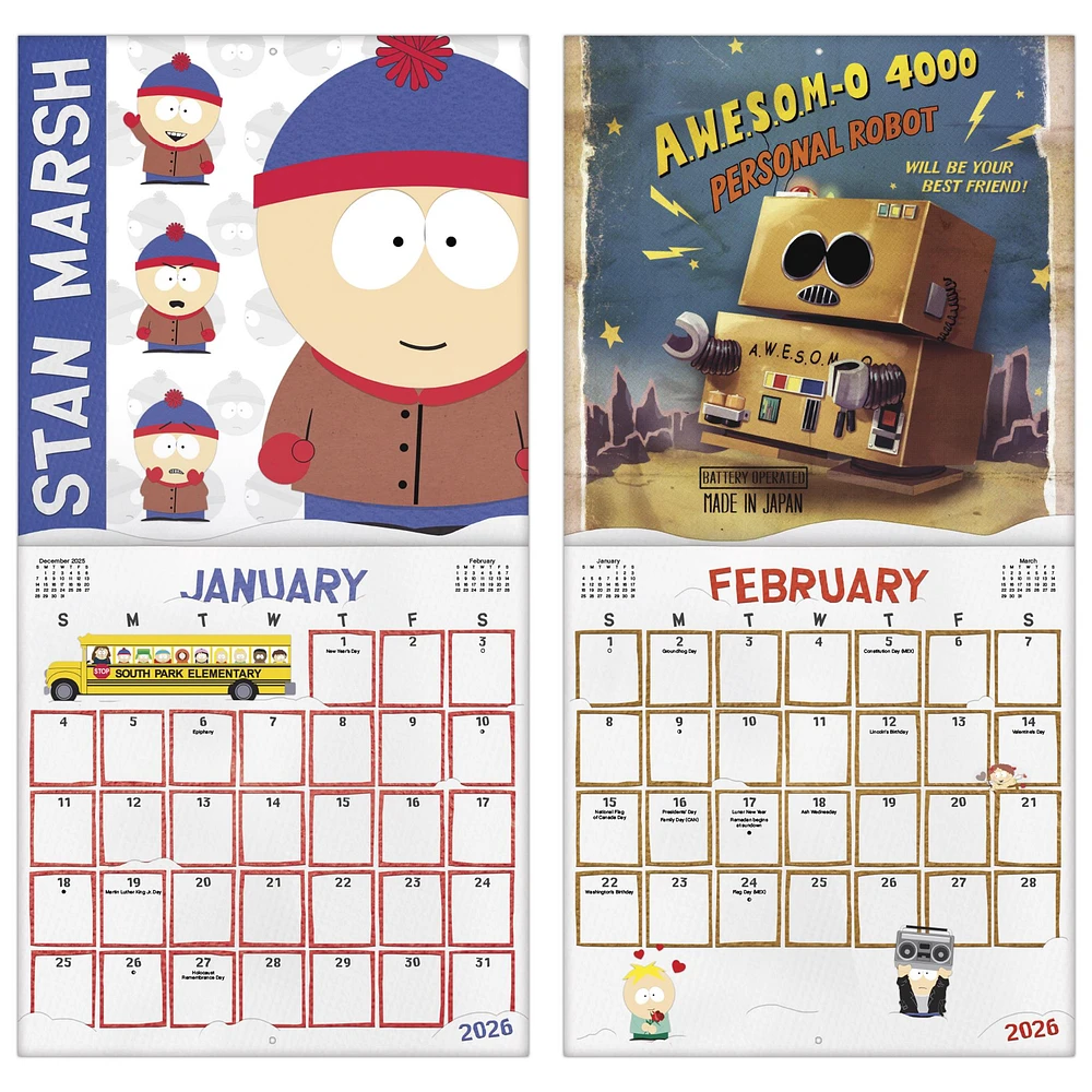 South Park 2026 Wall Calendar