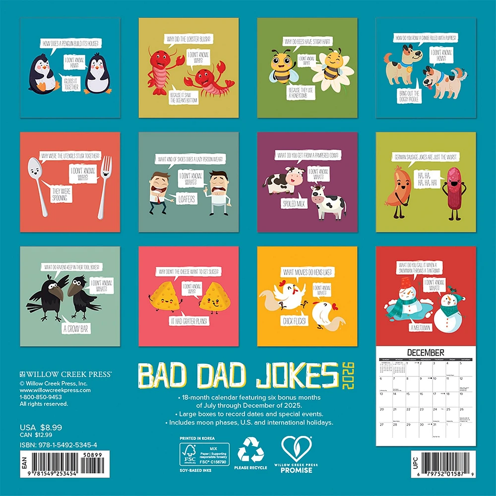 Bad Dad Jokes 2026 Mini Calendar