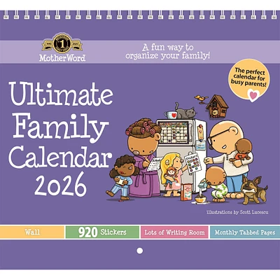 Motherword Tabbed English 2026 Wall Calendar