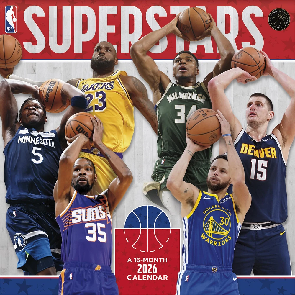 NBA Superstars 2026 Wall Calendar